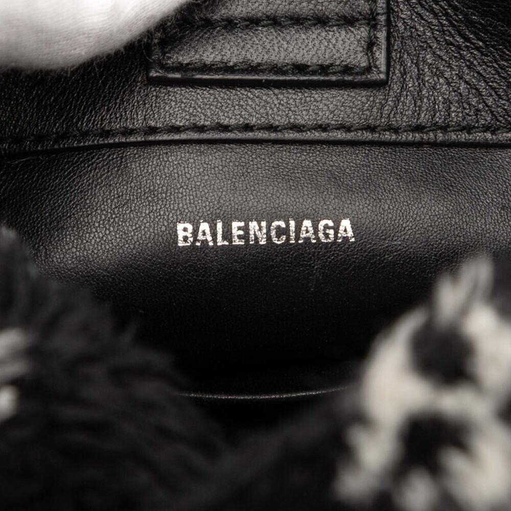 Balenciaga Handbag Shoulder Bag Black Faux Fur Leather - Picture 5 of 6